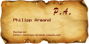 Philipp Armand névjegykártya